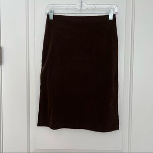 Brown faux suede vintage pencil skirt S